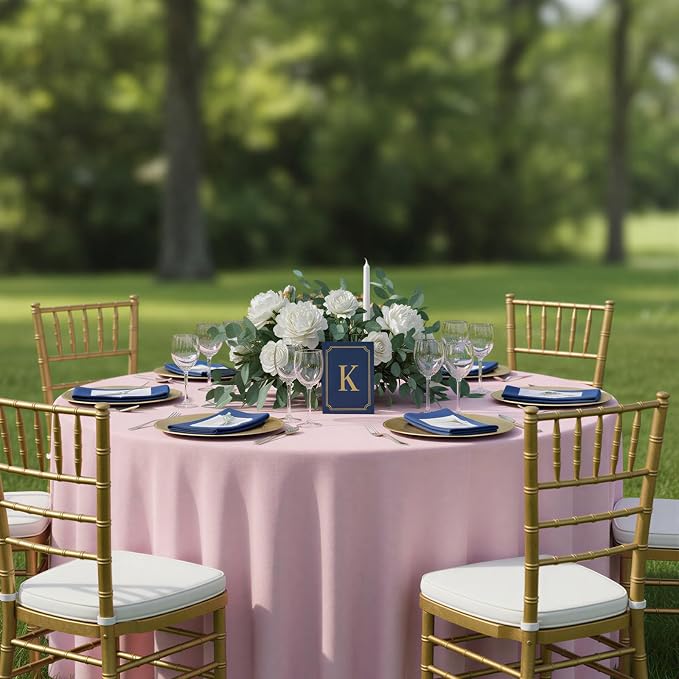 Fixwal 120 Inch Pink Round Tablecloth, 6 Pack Round Table Cloth Polyester Fabric Washable Table Covers for Wedding, Party, Banquet, Dining, Birthday Events
