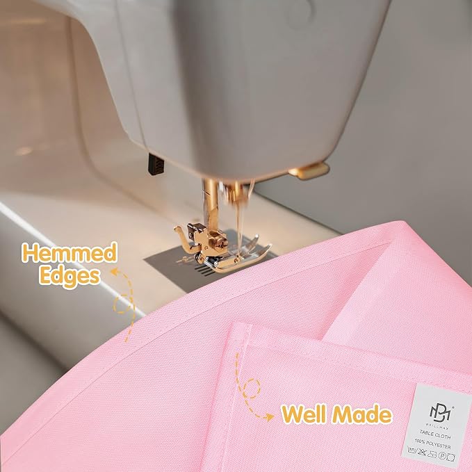 BRILLMAX 10 Pack Pink Tablecloths 70 x 120 Inch for 6ft & 8ft Rectangle Tables - 150 GSM Polyester Fabric, Universal Fit, Water, Stain & Wrinkle Resistant Cloth Cover for Wedding Reception Banquet