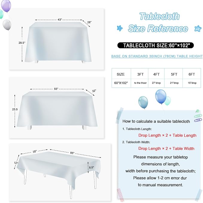 MoKoHouse Silver Tablecloth Rectangle 60" x 102" Glitter Table Cloth Sequin Fabric for Halloween Party Wedding Ceremony Cake Dessert Table Decorations
