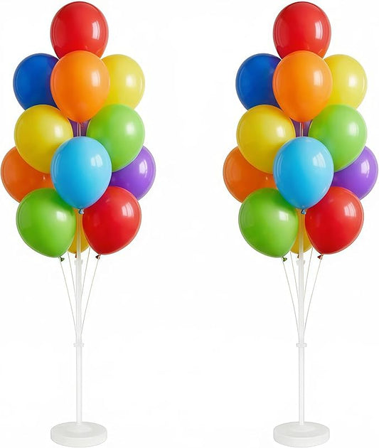 Balloon Column Kit Set of 2 With Assorted Rainbow Balloons Included - Balloon Tower with Stand, Base, and Pole,Backdrop Decoration for Wedding, Baby Shower, Birthday Party, or Bachelorette Parties