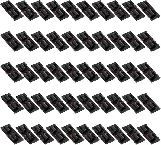 PATIKIL 75 Pcs Outdoor String Light Hanger, LED Light Hooks Waterproof Decor Light Hanging Self Adhesive Clip for Christmas String Light Outside, Black