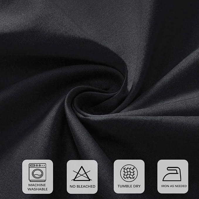 8 Packs Round Tablecloth 60 Inch Black Tablecloths for Circle Tables, Washable Polyester Fabric Tablecloths, Wrinkle Resistant Table Cloth Round Cover for Wedding Party Banquet Dining