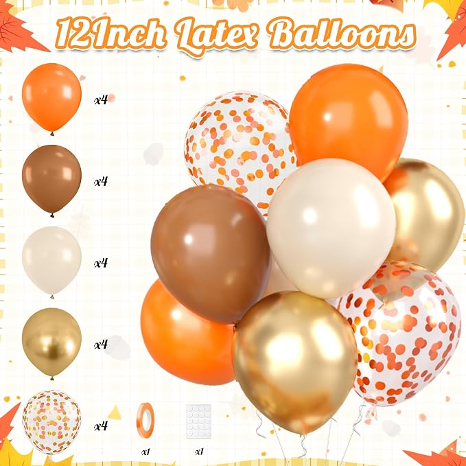 Fall Thanksgiving Party Decorations Set, Includes Give Thanks Banner,Fringe Curtain,Paper Flowers,Autumn Maple Leaves Garland and Foil Balloon for Indoor Home Party Office Classroom Fall Decor