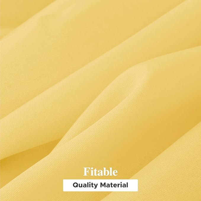 Fitable 6 Pack Yellow Rectangle Table Clothes - 90 x 132 Inch - Wrinkle and Stain Resistant Fabric Tablecloths, Washable Polyester Table Covers for Wedding, Party, Banquet, Formal Events