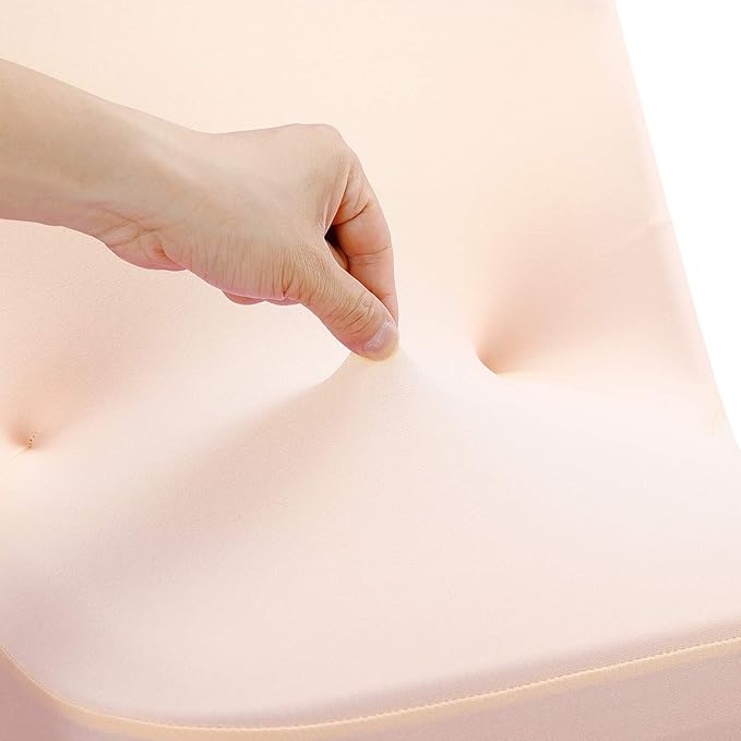 Peomeise Stretch Spandex Folding Chair Cover for Wedding Party Dining Banquet Event (Blush Pink,12pcs)