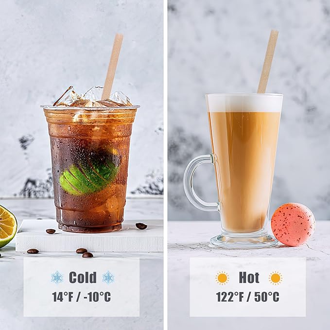 HANSGO Sugarcane Straws, 200PCS Drink Straws Disposable for Hot Cold Drinks, Coffee, Cocktail, Juice Home Favor, The Beach Party, Natural Brown