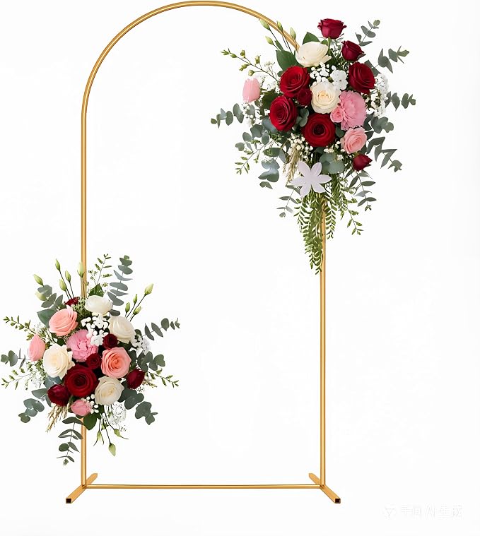 6FT Metal Arch Backdrop Stand, Wedding Arch Frame for Parties, Birthday, Baby Shower, Graduation, Wedding, Bridal Shower, Arch Decoration of Garden, Floral, Balloon (6FT)