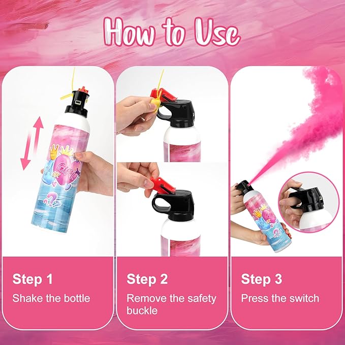 Gender Reveal Fire Extinguisher, 2 Pack Gender Reveal Ideas Gender Reveal Party Decorations Baby Girl Boy Reveal Party Ideas Gender Reveal Decor (Pink, Large)