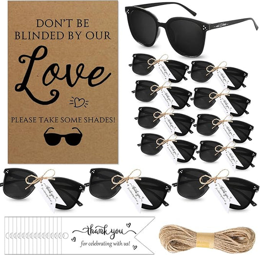 Kanayu Wedding Sunglasses for Guests Wedding Gifts Sign Married Decorations Sunglasses Black Glasses Bridal Party Favors