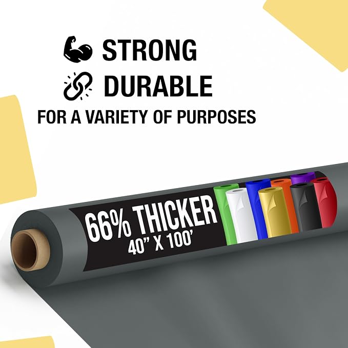 Party Solids 66% Thicker Premium Silver Plastic Table Cover Roll 40" X 100' Table Cloth Plastic Cover Roll Quality Thick Banquet Rolls Disposable Tablecloth Rolls Strong American Based Company