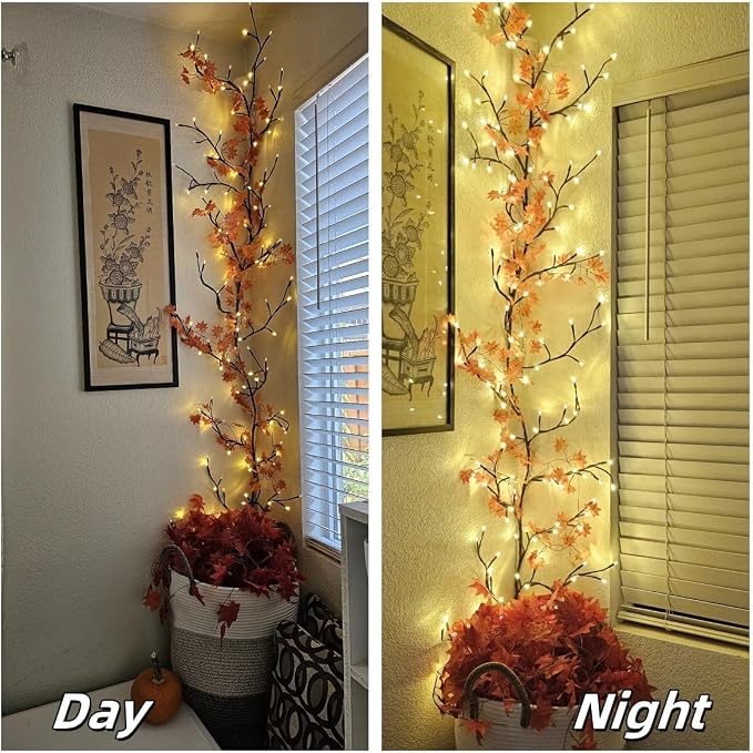 Enchanted Willow Vine Fairy Lights - 7.5Ft Christmas Decorations Twinkling Tree Branch with Remote Control, 144 LEDs Twinkle String Lights for Wall Bedroom Living Room Home Decor (1 Pack)