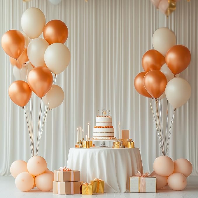 50ftx12ft Ivory Backdrop Curtains for Wedding-Wrinkle Free Backdrops Curtain Drapes Fabric Decorations Photo Back Drop Cloth for Baby Shower Photography Stage Reception 10Panels 12ft(H) x 5ft(W)
