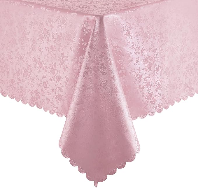 Smiry Rectangle Table Cloth, Waterproof Heavy Duty Vinyl Tablecloths, Wipeable Washable Table Cover for Kitchen and Dining Room (Dirty Pink, 60" X 84")