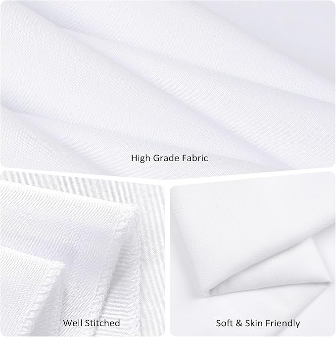 8 Packs Round Tablecloth 70 Inch White Table Cloth for Circle Tables, Washable Polyester Fabric Tablecloths, Wrinkle Resistant Table Cloth Round Cover for Wedding Party Banquet Dining