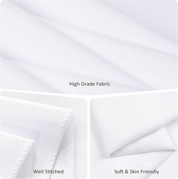 10 Packs 120 Inch White Round Tablecloth in Diameter, Washable Polyester Fabric Tablecloths, Wrinkle Resistant Table Cloth for Wedding Party Banquet Dining