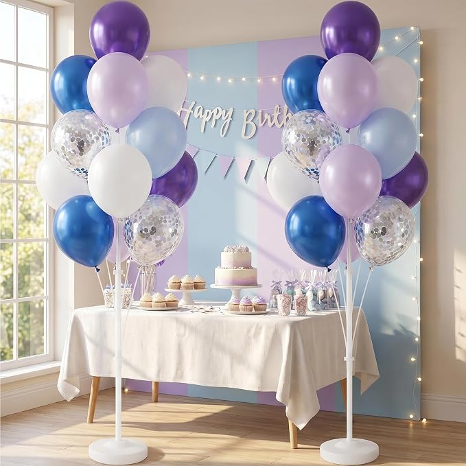 Balloon Column Stand Kit with Balloons, Base and Pole, Balloon Column Kit for Floor or Table Backdrop Decoration for Party Wedding Baby Shower Birthday Graduation