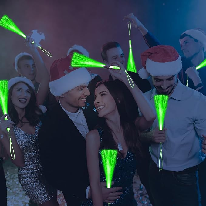 72 PCS Green Fiber Optic Wands Glow Fiber Wands Bulk LED Light Up Wands with 3 Flashing Modes LED Flashing Sticks for Hawaii Carnival Christmas St. Patrick’s Day Wedding Bridal Shower Birthday