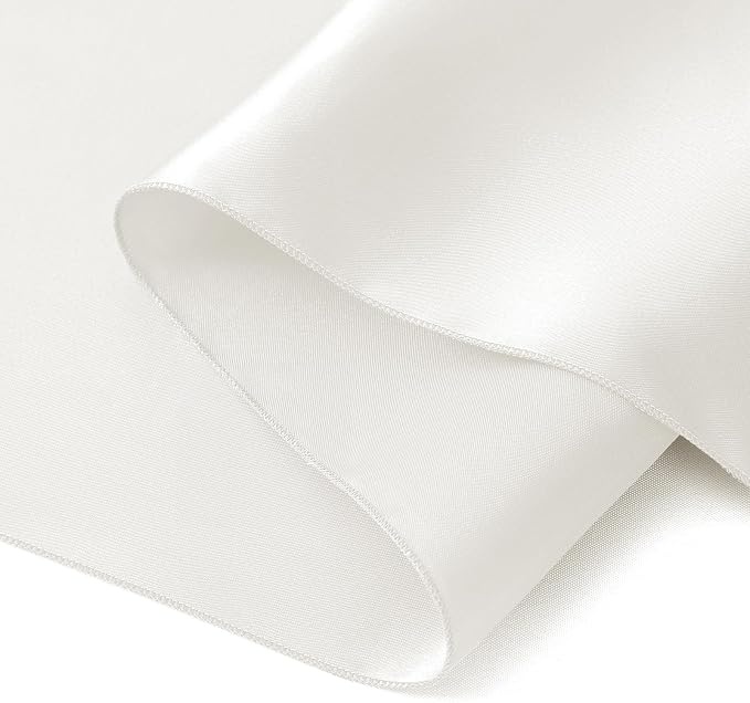 Horbaunal 12 Pack Ivory Satin Table Runner 12 x 108 Inch, Smooth Table Runners for Wedding Banquets Birthday Party