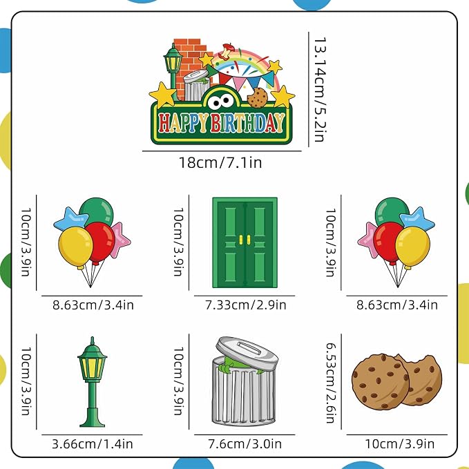 104pcs Birthday Party Decorations Cute Theme Tableware Set Include 9 Inches Plates, 7 Inches Plates, Happy Birthday Banner, Ballons, Napkins, Cups, Tablecloth, Cake Toppers and Cupcake Toppers