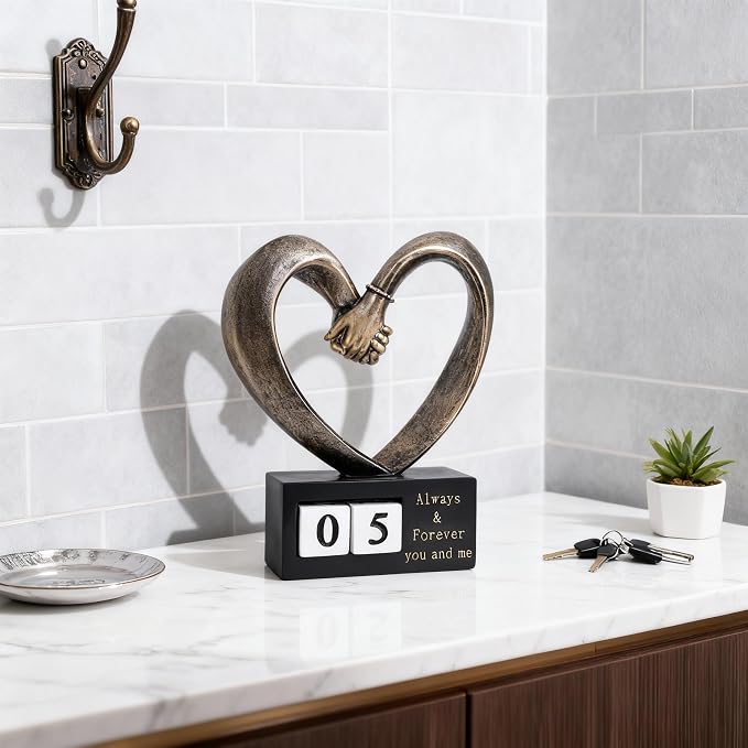 WUBIANJIE Wedding for Couple Couples Heart, Heart Decoration Gift for Her and Him, Marriage Gifts,1st to 50th Or 60th Anniversary, Coffee Table Decor Office Living Room Bedroom Decorations.