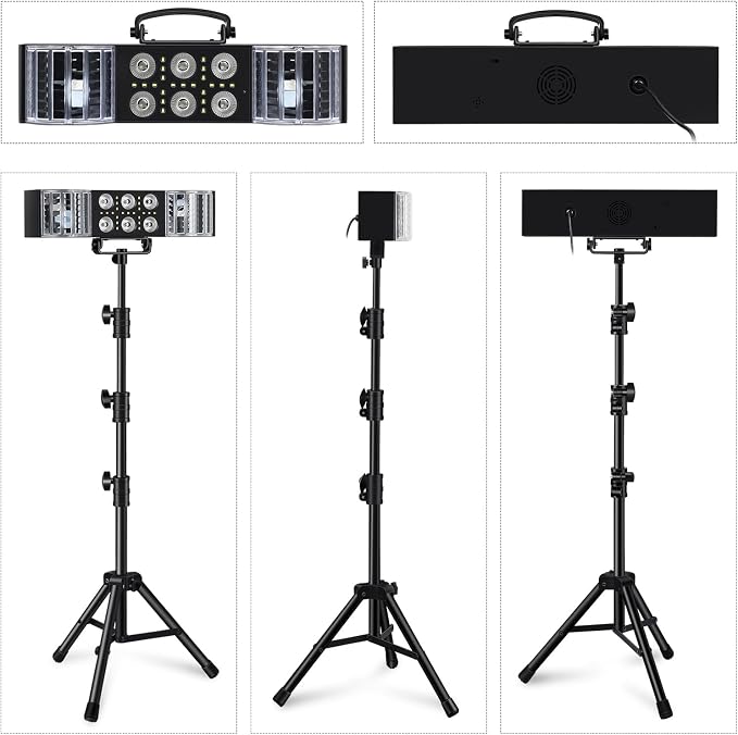 Telbum DJ Lights with Stand RGBW LED Derby Par Light Set Remote Control DJ Lights for Parties Sound Activated Disco Pirty Light for Stage Gig Bar Club Band Wedding