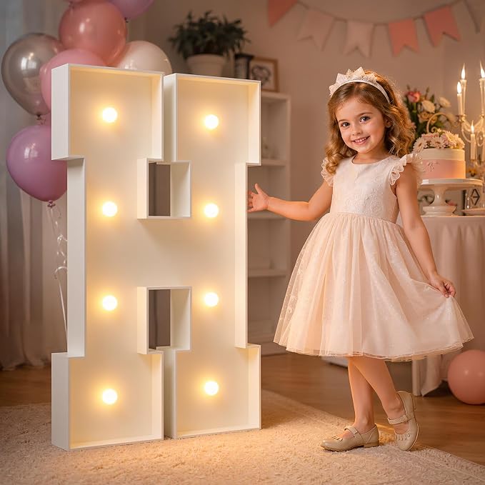 imprsv Marquee Light Up Letters, 3FT H for Birthday, Baby Shower, Wedding Decorations, Customizable Party Theme, Foam Board, All Ages, Not Foldable