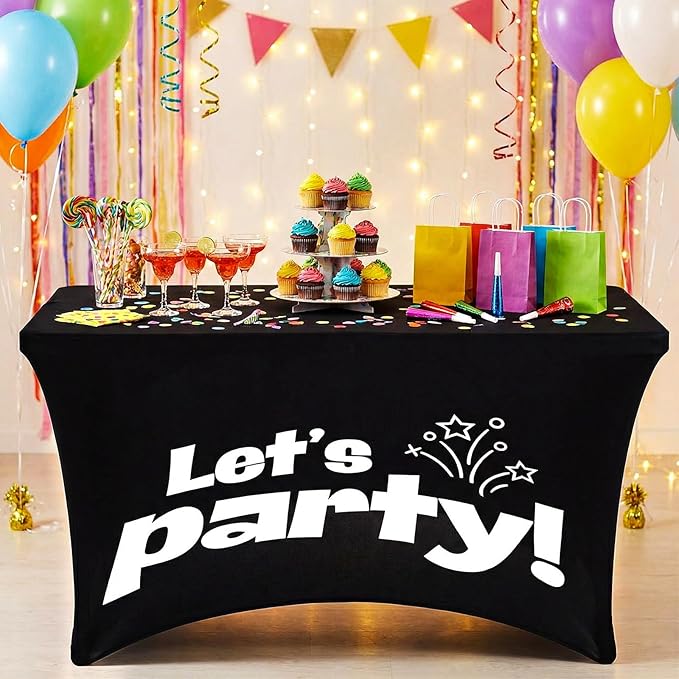 Gilprop Photo Booth Table Cloth Photo Booth Props Accessories Rectangle Tight Table Background for Indoor Outdoor Party Photography Decoration Graduation Wedding Birthday Bachelorette(Party,4ft)