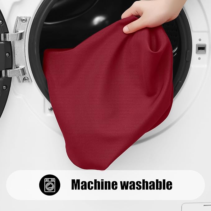 Smiry 6 Pack Rectangle Picnic Table Cloth, Waterproof Elastic Fitted Tablecloths, Washable Polyester Rectangular Patio Table Cover for Camping, Indoor and Outdoor (Wine Red, 30"x96")