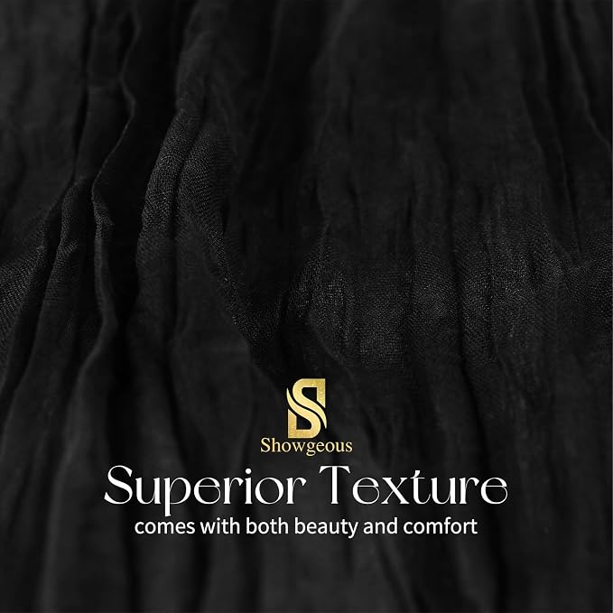 4 Pack Black Cheesecloth Table Runner 17 x 108 inch Boho Gauze Table Runner Rustic Sheer Cheese Cloth Table Decorations for Wedding Party Baby Bridal Shower Birthday Holiday Home