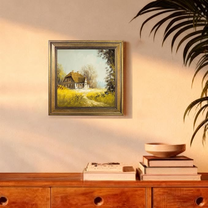 8x8 Picture Frame - Vintage Gold Picture Frames for Tabletop & Wall Mount, 8 x 8 Photo Frame for Living Room, Bedroom, Office Décor & Gift Wedding Anniversary Housewarming