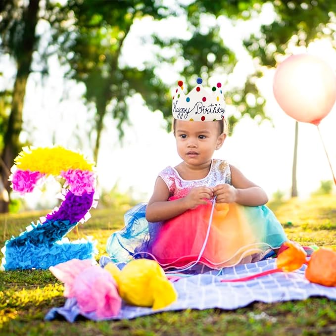 Personalized Hand Embroidered Birthday Hats Unique Happy Birthday Crowns Cute Party Hat for Boy Girl Fit All Ages