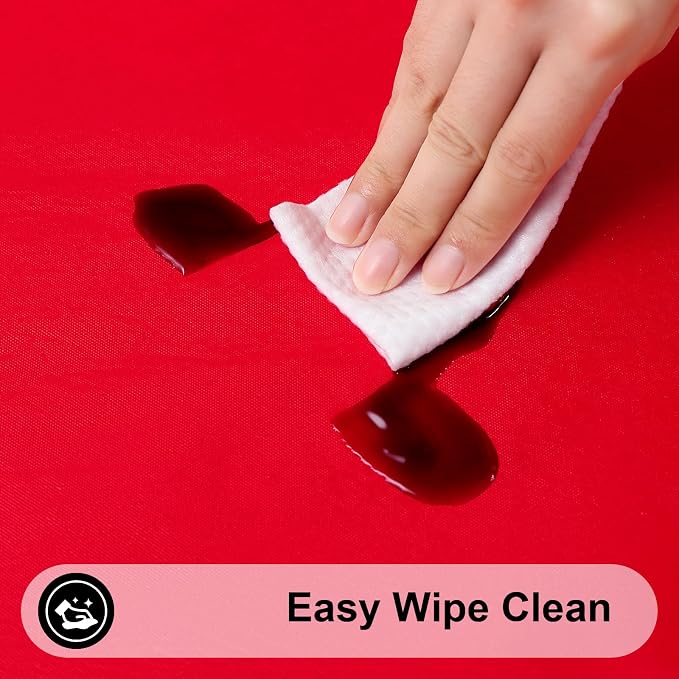 Smiry 3 Pack Rectangle Table Cloth, Elastic Fitted Flannel Backed Vinyl Tablecloths for 5ft Folding Tables, Waterproof Wipeable Table Covers for Indoor, Outdoor, Camping and Picnic (Red, 30"x60")