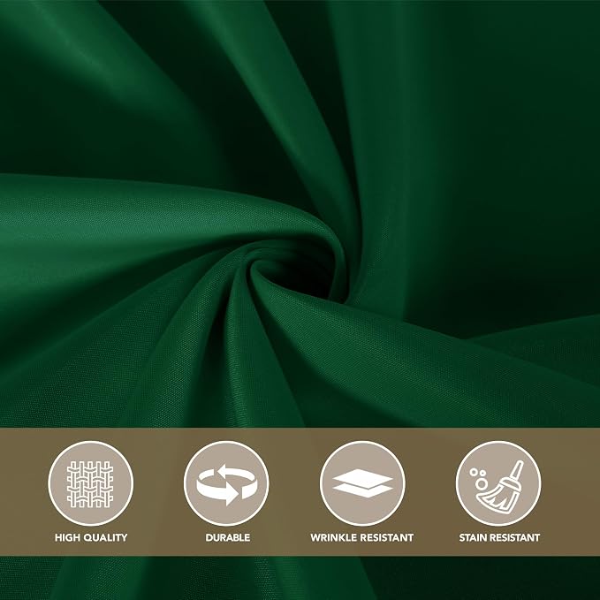 sancua Tablecloths for 8 Foot Rectangle Tables, 6 Pack - Washable Polyester Fabric Table Cloth for Chirstmas Party, Birthday, Banquet Reception, 60x120 Inch Hunter Green