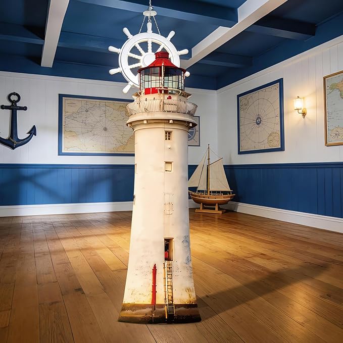 5.6 Ft Lighthouse Cardboard Cutout Life Size Coastal Nautical Standee Lighthouse Stand Up Backdrop Props for Beach Theme Party Events Photo Booth Classroom Indoor Outdoor Decoration