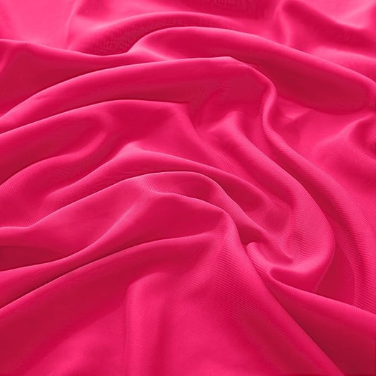 VACVELT Hot Pink Chiffon Fabric by The Yard, 60 Inch Wide Chiffon Sheer Fabric Bolt Wedding Draping Fabric, Soft Chiffon Fabric for Wedding Arch Draping Backdrop, Party Decoration (Pre-Cut, 5 Yards)