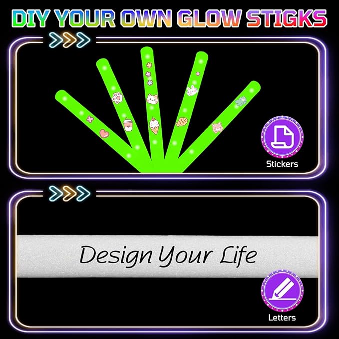 Foam Glow Sticks Bulk, 40 Pack Green Light Up Foam Sticks 3 Modes Flashing, Glow Party Supplies for St. Patrick's Day,Mardi Gras, Raves, Carnival, Concert, Birthday, Christmas