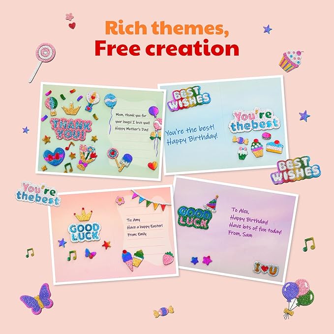 JoyCat 24 Pack Foil Art Greeting Cards, Mother's Day Crafts for Kids, No Mess Arts and Crafts, Goodie Bag Stuffers, DIY Party Favors, Birthday Present Girls Boys Ages 4–9