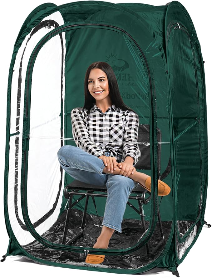 WeatherPod® Pop-Up Sports Tent 1-2 Person – Instant Setup MyPod™ Original Shark Tank All-Weather Shelter for Outdoor Sports, Rain, Wind & Cold