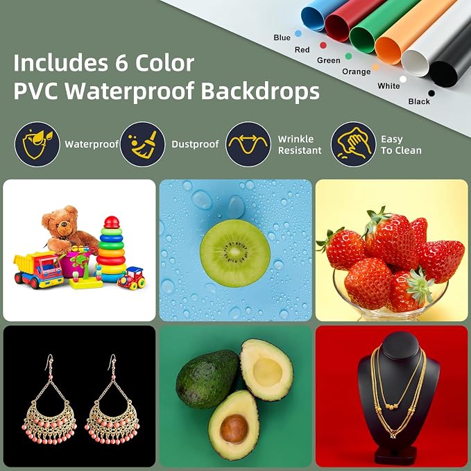 Lightdow 24"x24"x24" Photo Studio Light Box Photography with 300 LEDs(CRI>95) & Type-C Plug(35W)+Cable,6 Backdrops-Portable/Dimmable Folding Shooting Tents for Toys/Jewelry/Bonsai/Bags/Suitcases