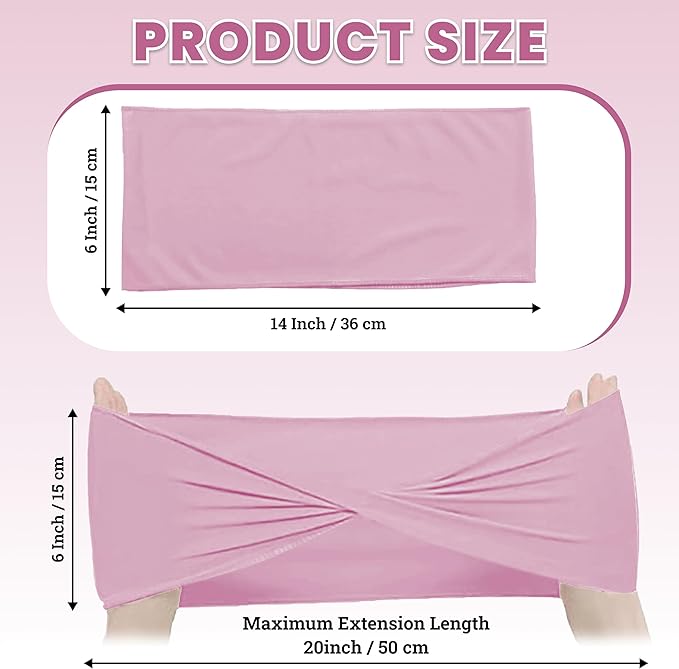 MDS Pack of 50 Spandex Chair Sashes Bows Elastic Stretch Dining Chair Bands Ties Without Slider Buckle Universal fits for Wedding Baby Shower Birthday Party Banquet Event Decoration - Blush Pink