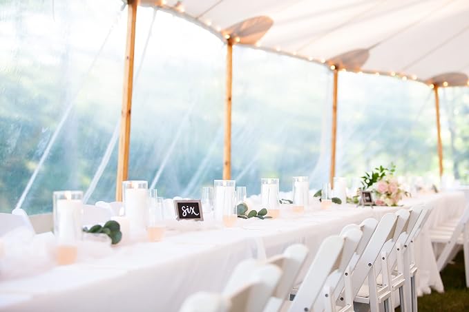 10 Pack 60 x 102 Inch Tablecloth, White Tablecloth for 6 Feet Rectangle Tables, Stain and Wrinkle Resistant Washable Fabric Table Cloth for Wedding Party Dining Table Buffet Parties and Camping