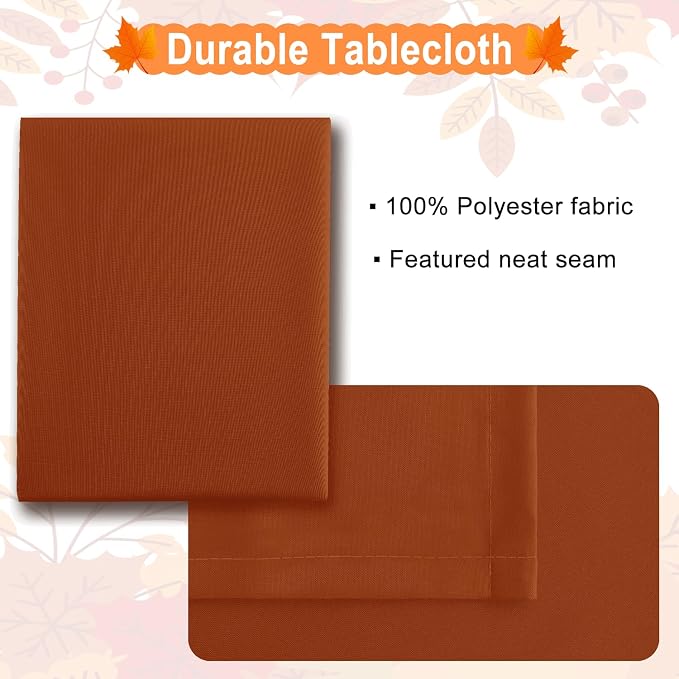 Hiasan Rust Tablecloth for Rectangle Tables - Waterproof and Spillproof Washable Fabric Fall Table Cloth, Thanksgiving Harvest Table Cover for Dining Room Kitchen Party, 70 x 90 Inch