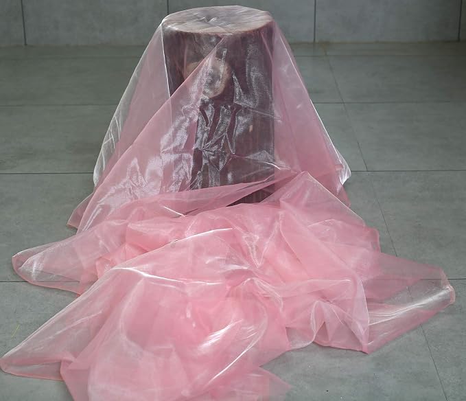 MDS® Pack of 150 Organza Chair Sashes for Wedding Decoration, Reusable Sheer Chair Bows for Banquet Chair Cover, Reception, Bridal Shower, Baby Shower, Birthday Party & Special Events - Blush Pink