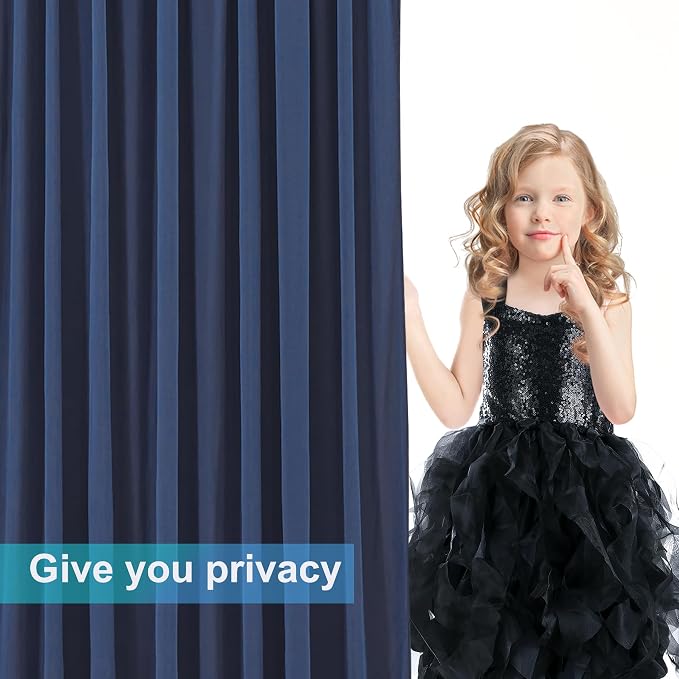 6 Panels Navy Blue Backdrop Curtains for Wedding Party Wrinkle Free Backdrops Curtain Drapes Fabric Decorations Photo Back Drop Cloth for Baby Shower Photography Stage Reception 30ft(W) x 12ft(H)
