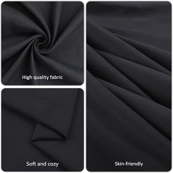 8 Pack Black Tablecloths 60x126 Inch Table Cloths for 8 Foot Rectangle Tables, Wrinkle Resistant Washable Rectangular Fabric Table Cover for Dining Wedding Banquet Camping Party