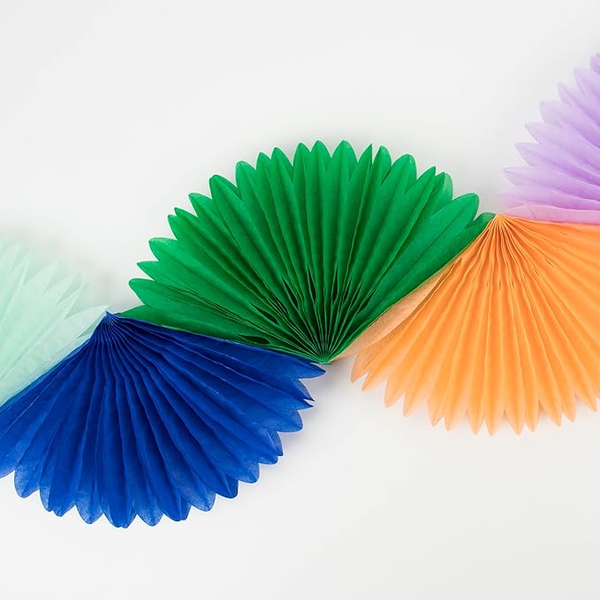 Meri Meri Rainbow Honeycomb Fan Party Banner (Pack of 1), 8' Party Garland (9' Including Excess Cord)
