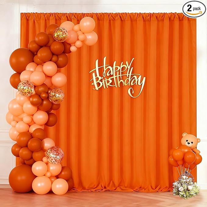 Orange Backdrop Panels Background: Polyester Backdrop Curtains Fabric 10ftx8ft Wall Backdrop Stage Wedding Decorations Drape Autumn Halloween