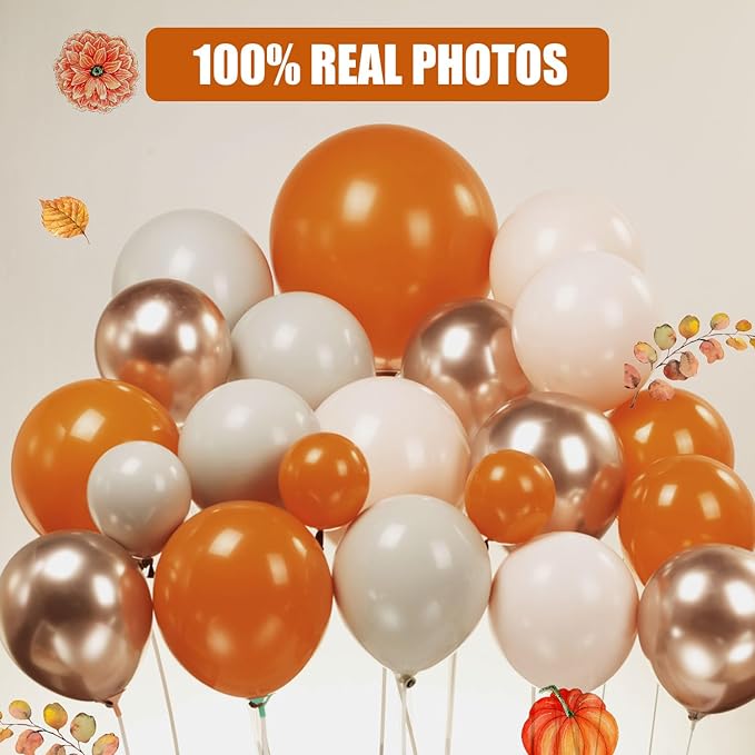 Double Stuffed tan Terracotta Rustic Balloon Arch Boho Balloon Garland Kit Matte Burnt Orange Champagne Apricot Maroon Cream Rust Balloons Retro Birthday Pumpkin Fall Themed Baby Shower Decoration