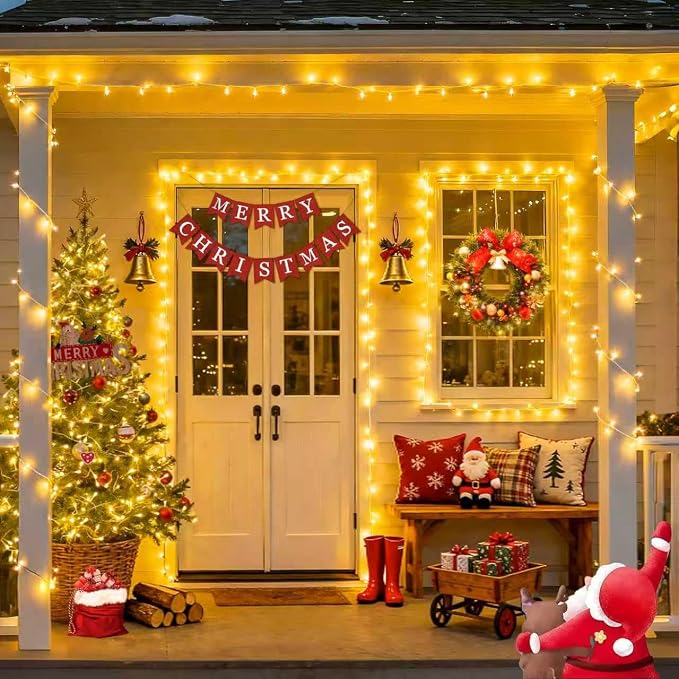 JMEXSUSS 200 LED String Lights Indoor Outdoor Clear Wire, Connectable Warm White Christmas String Lights for Bedroom, 66 Ft Twinkle Fairy Light Plug in for Wedding Home Tree Yard Patio Classroom Decor