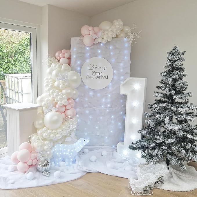 108Pcs Pearl White Double Stuffed Balloons Different Size, 18/12/10/5 inch White Pearl Balloons Garland Arch kit for Wedding Birde to be Engagement Birthday Bridal Shower Decorations
